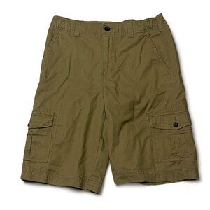 Tony Hank Juniors Olive Green Cargo Shorts With Multiple Pockets, Button Closure